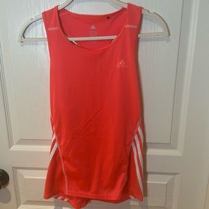Adidas Neon Orange Athletic Mesh Tank Top